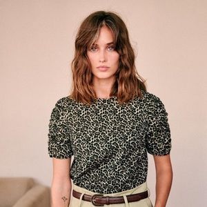 Sezane Kate Leopard Blouse